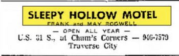 Sleepy Hollow Motel (Dots) - Sept 1970 Ad